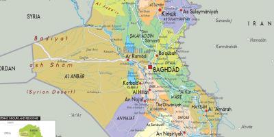 Քաղաքների Իրաքի քարտեզի վրա