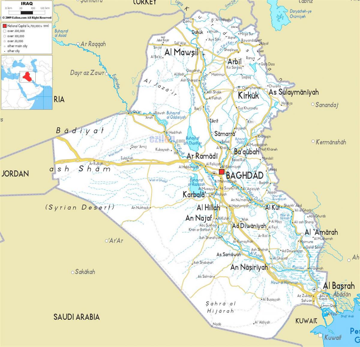 Քարտեզ գետի Իրաքում 