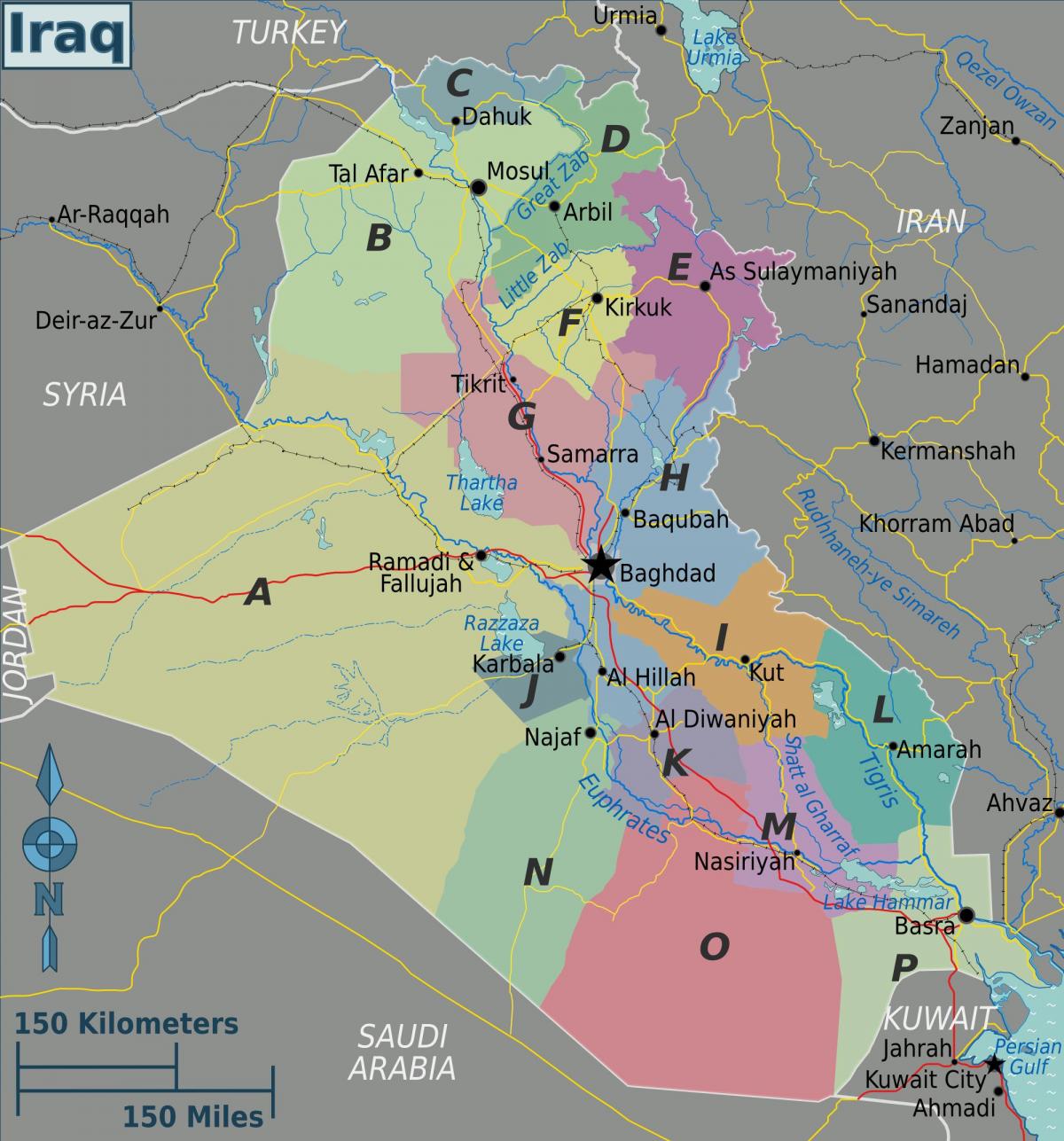Իրաքի Քարտեզ