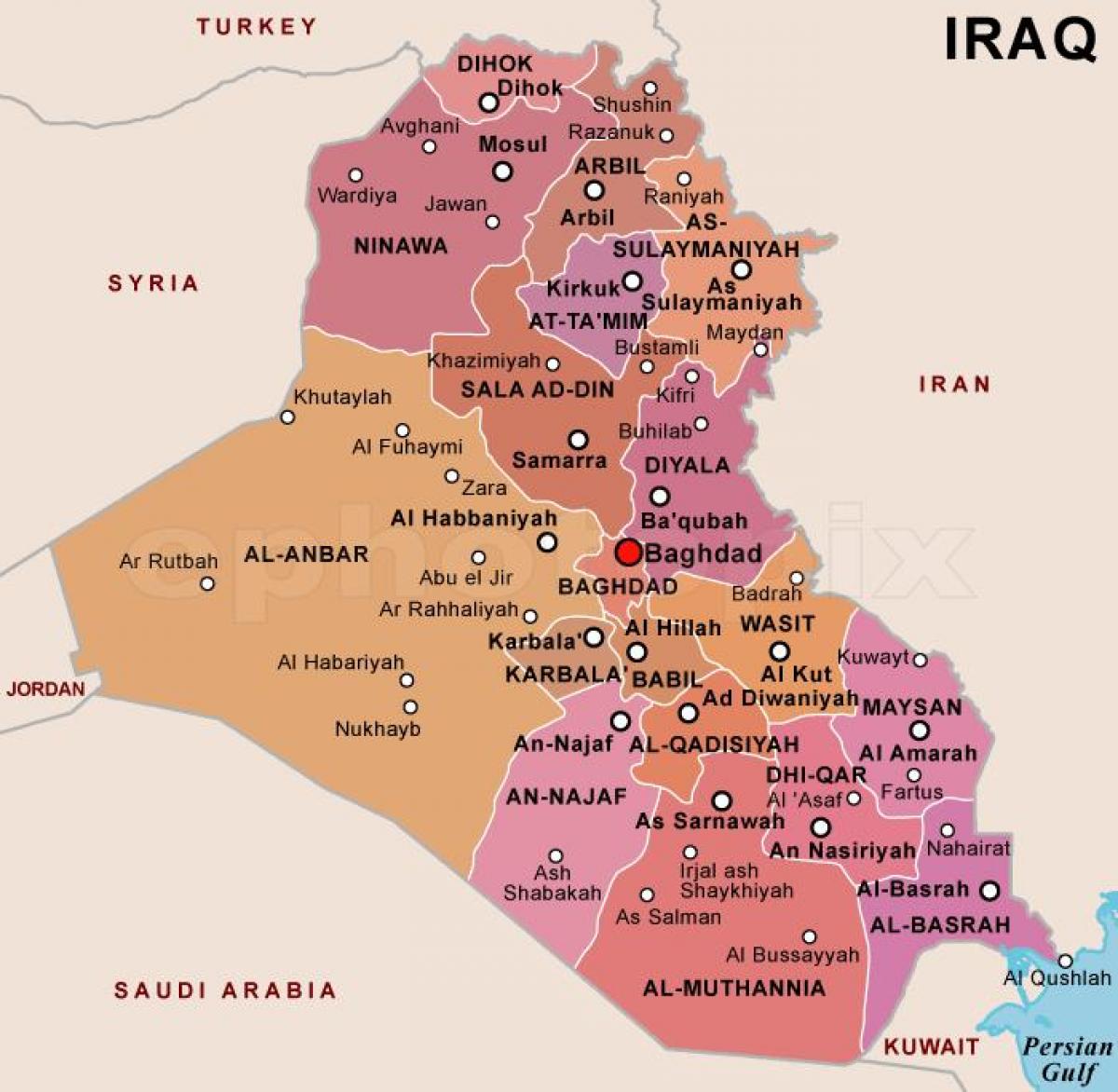 Քարտեզ Իրաք